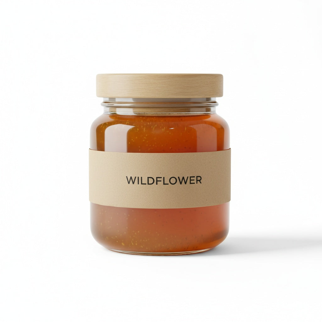 Brooklyn Hive Wildflower raw honey jar